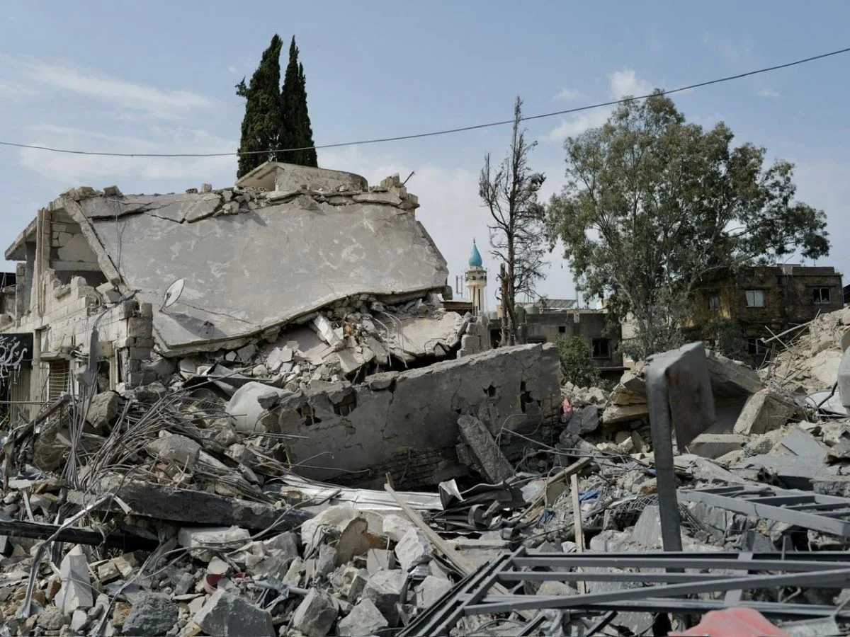 In Nabatieh, southern Lebanon, a home completely destroyed by Israeli shelling. (Credit: Matthieu Karam/ L'Orient-Le Jour)