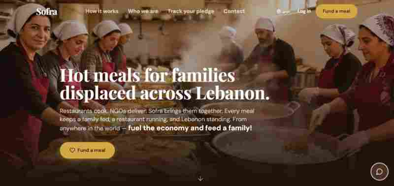 A new digital platform, "Sofra", has been launched to coordinate food assistance for displaced families across Lebanon.