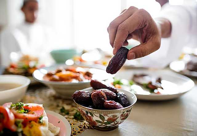 Many break their fast in Ramadan by eating dates.