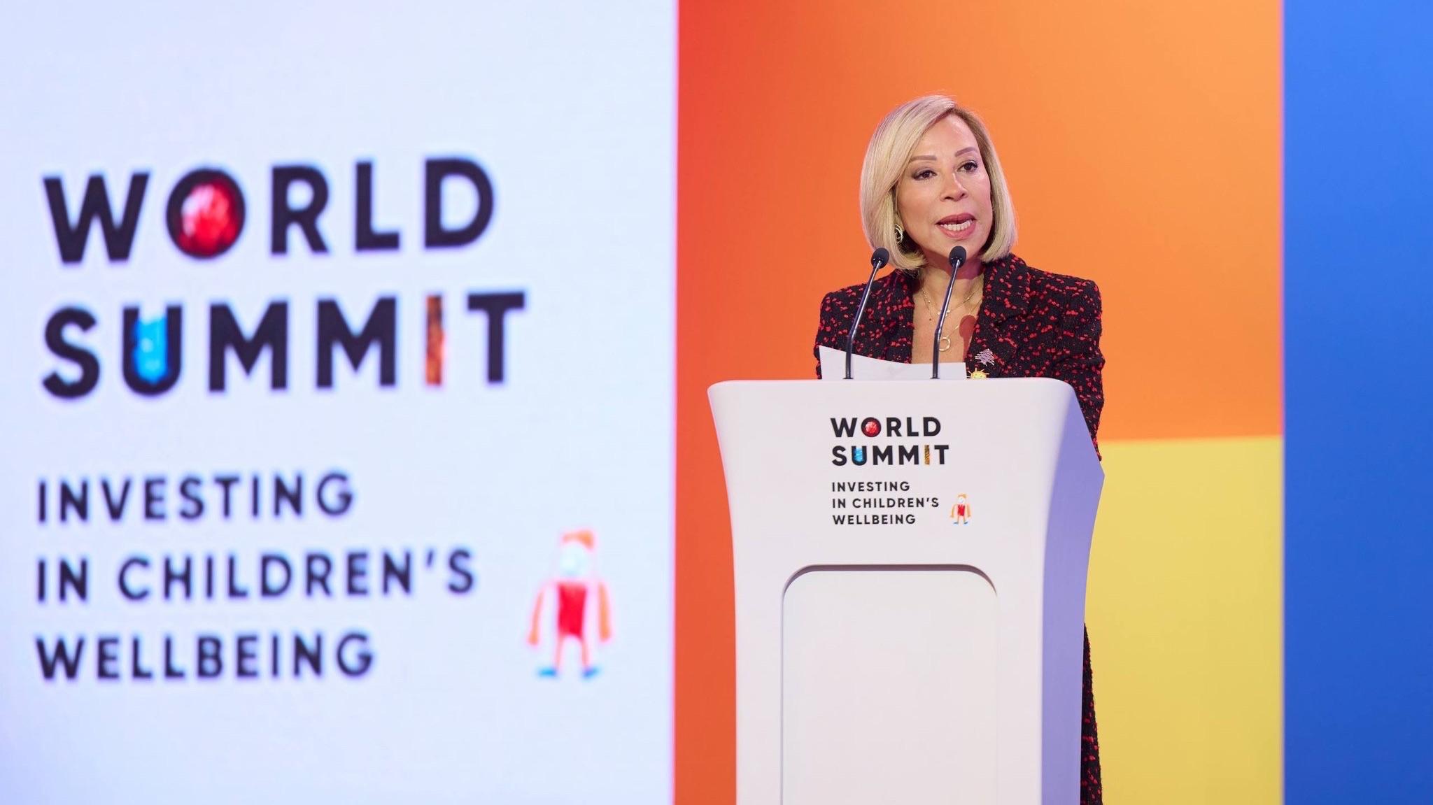 Lebanon’s First Lady Nehmat Aoun at the World Summit on Investing in Children’s Wellbeing in Samarkand, Uzbekistan. Lebanon’s First Lady Nehmat Aoun at the World Summit on Investing in Children’s Wellbeing in Samarkand, Uzbekistan.