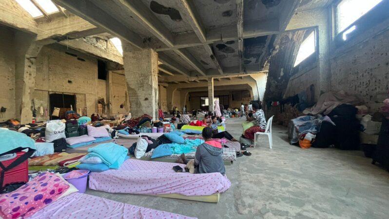 One of the shelter centers One of the shelter centers