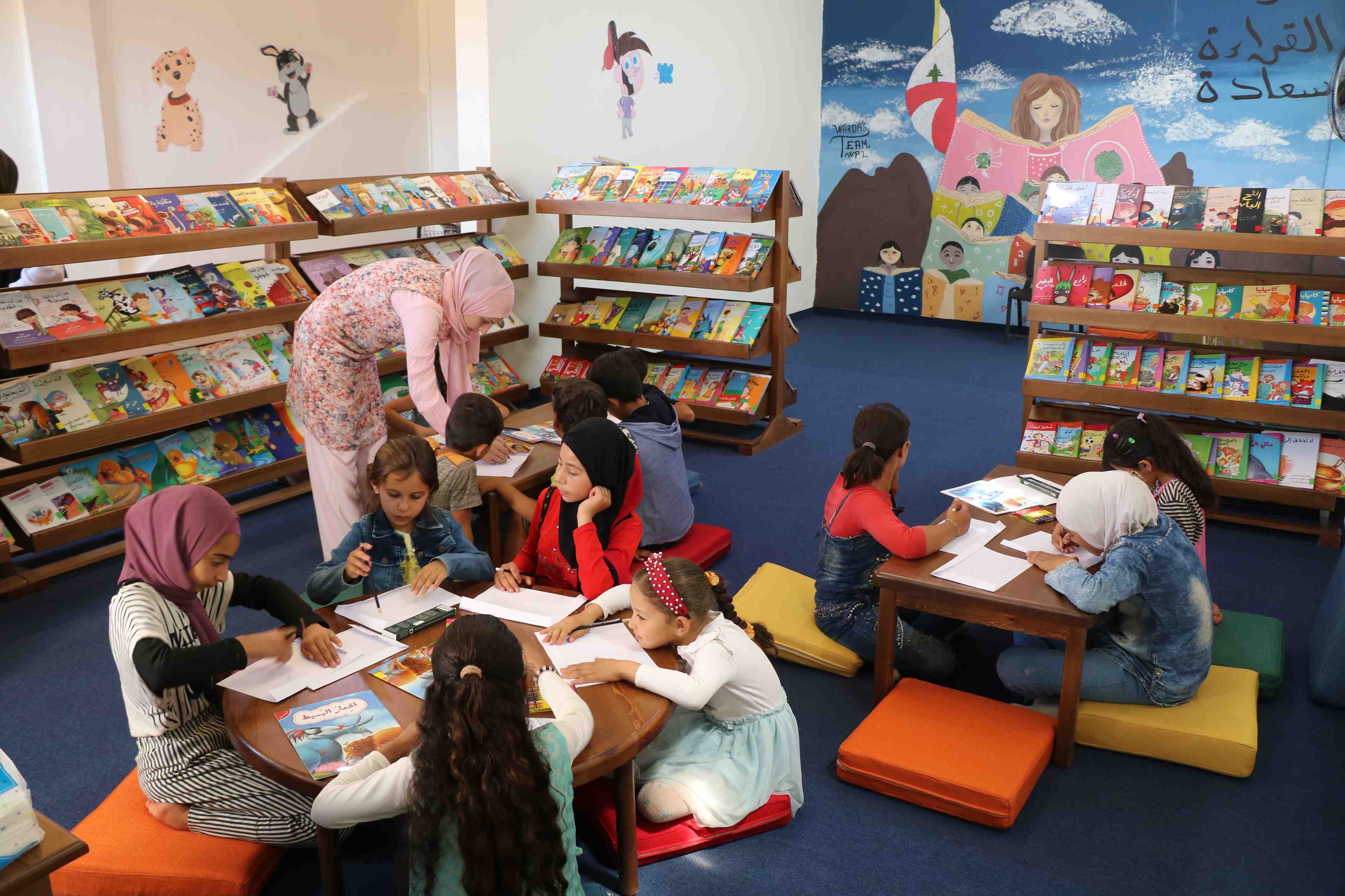 Room to Read, in partnership with LOST and in coordination with the Ministry of Education and Higher Education, delivers structured reading sessions in emergency settings across Lebanon. (Image credit: Room to Read)