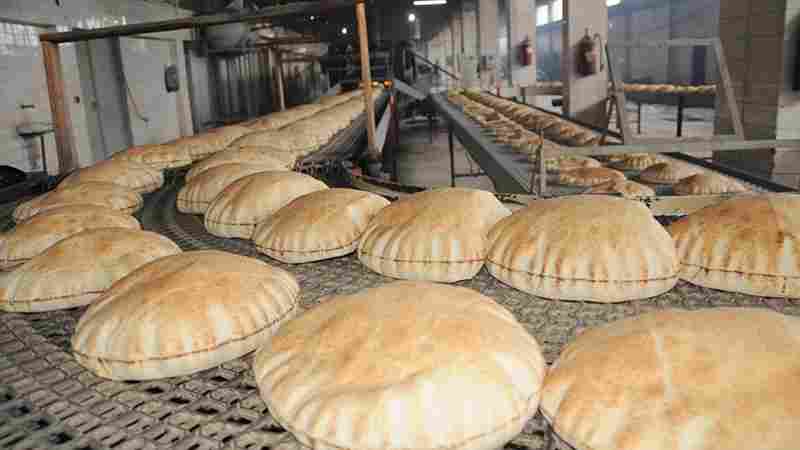Arabic Bread Loaves in a Lebanese Bakery