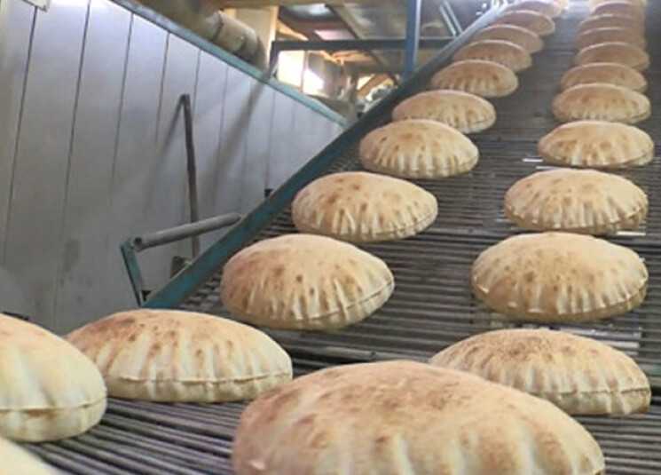 Fresh bread from inside a Lebanese bakery
