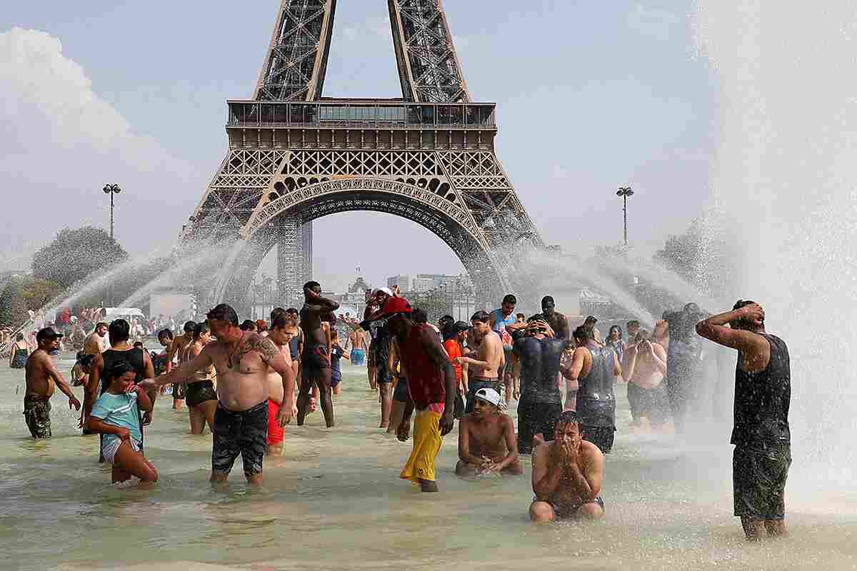 Paris recorded around 41°C (106°F).
