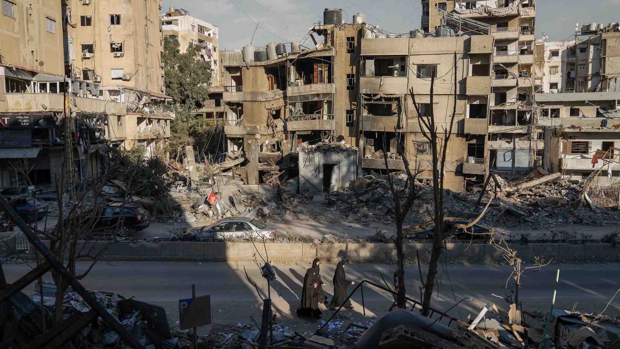 A building in Beirut sustained damage following Israeli attacks.