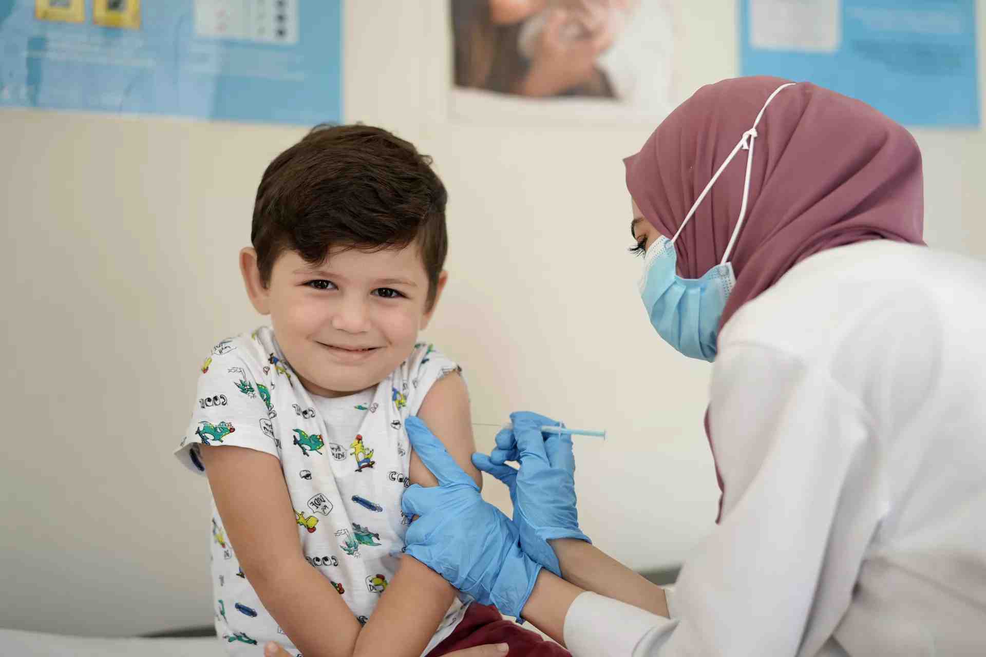 A child receiving a vaccine in Lebanon. (Image credit: UNICEF)