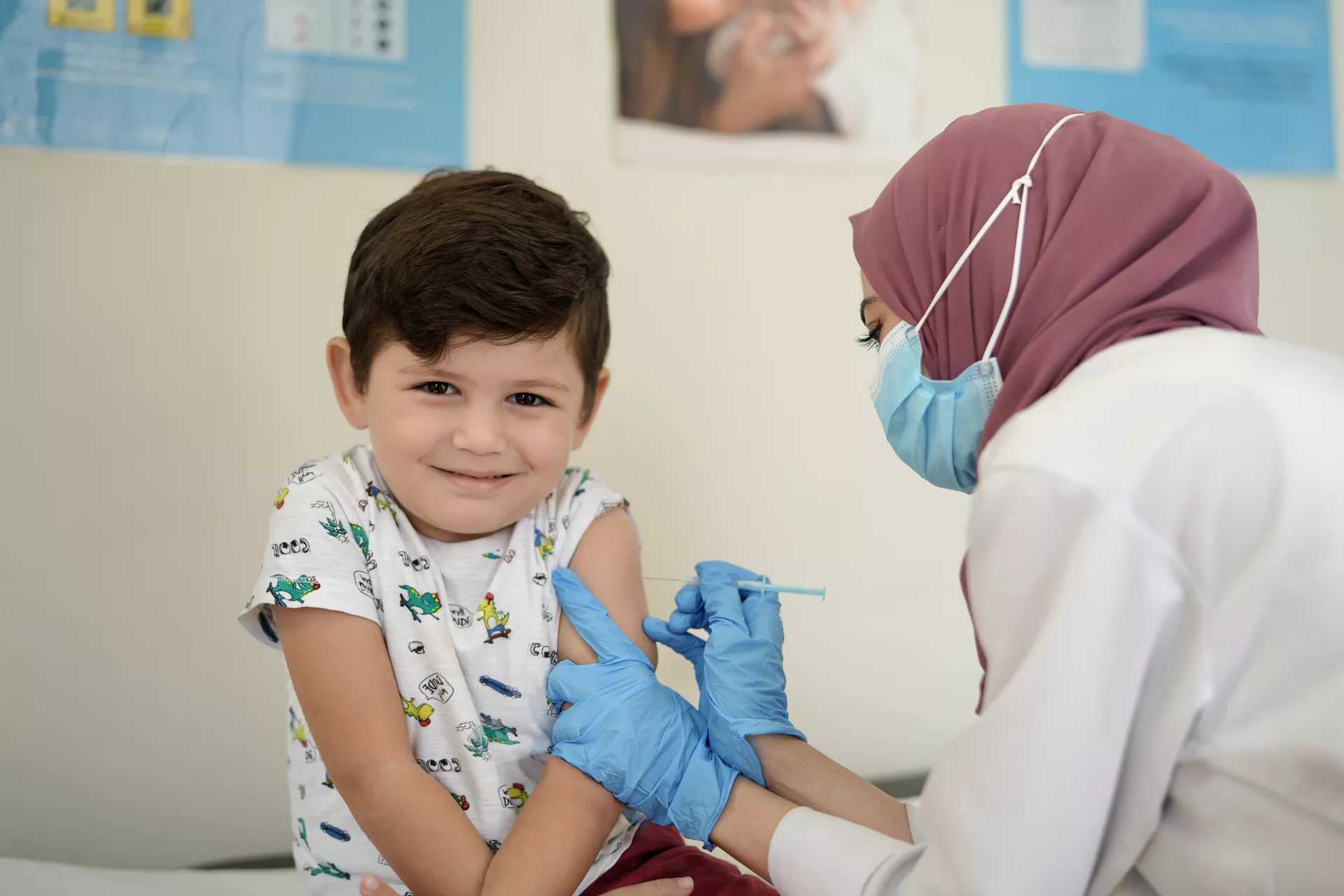 A child receiving a vaccine in Lebanon. (Image credit: UNICEF)