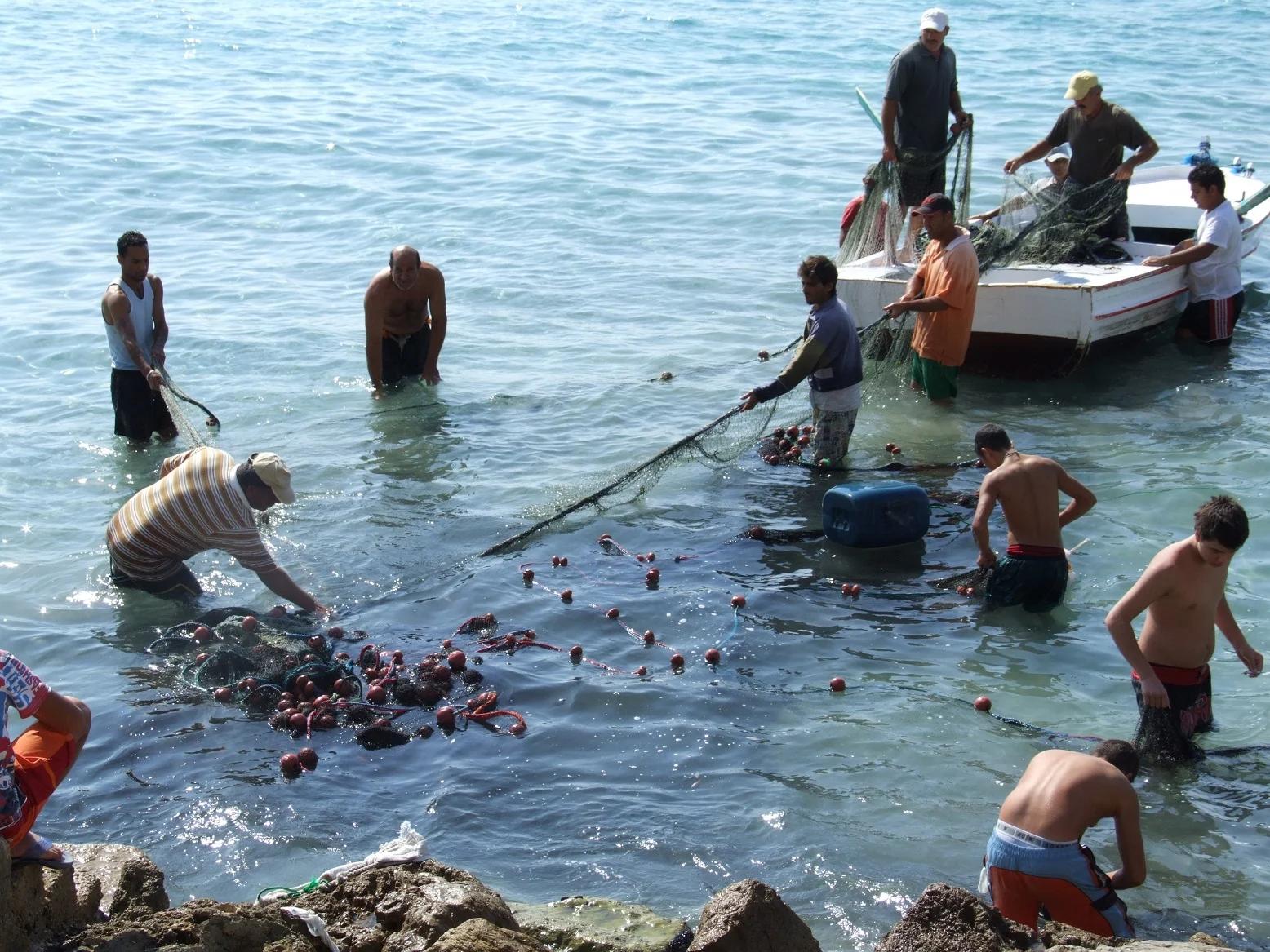 Group of fishermen in Lebanon. (Image Credit: Raseef 22) Group of fishermen in Lebanon. (Image Credit: Raseef 22)