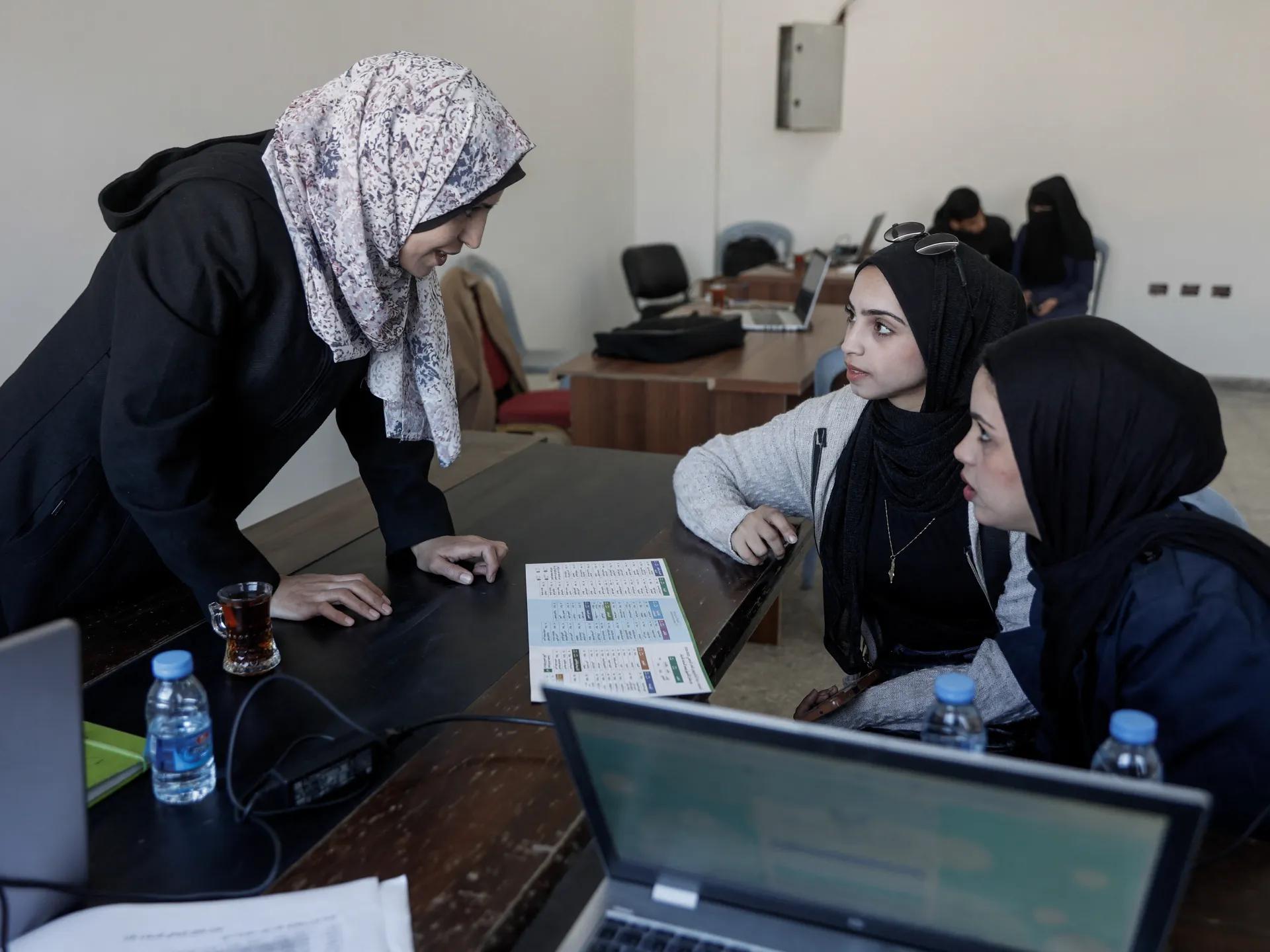 Students during an in-person university lecture in Gaza. (Credit: Al Jazeera) Students during an in-person university lecture in Gaza. (Credit: Al Jazeera)