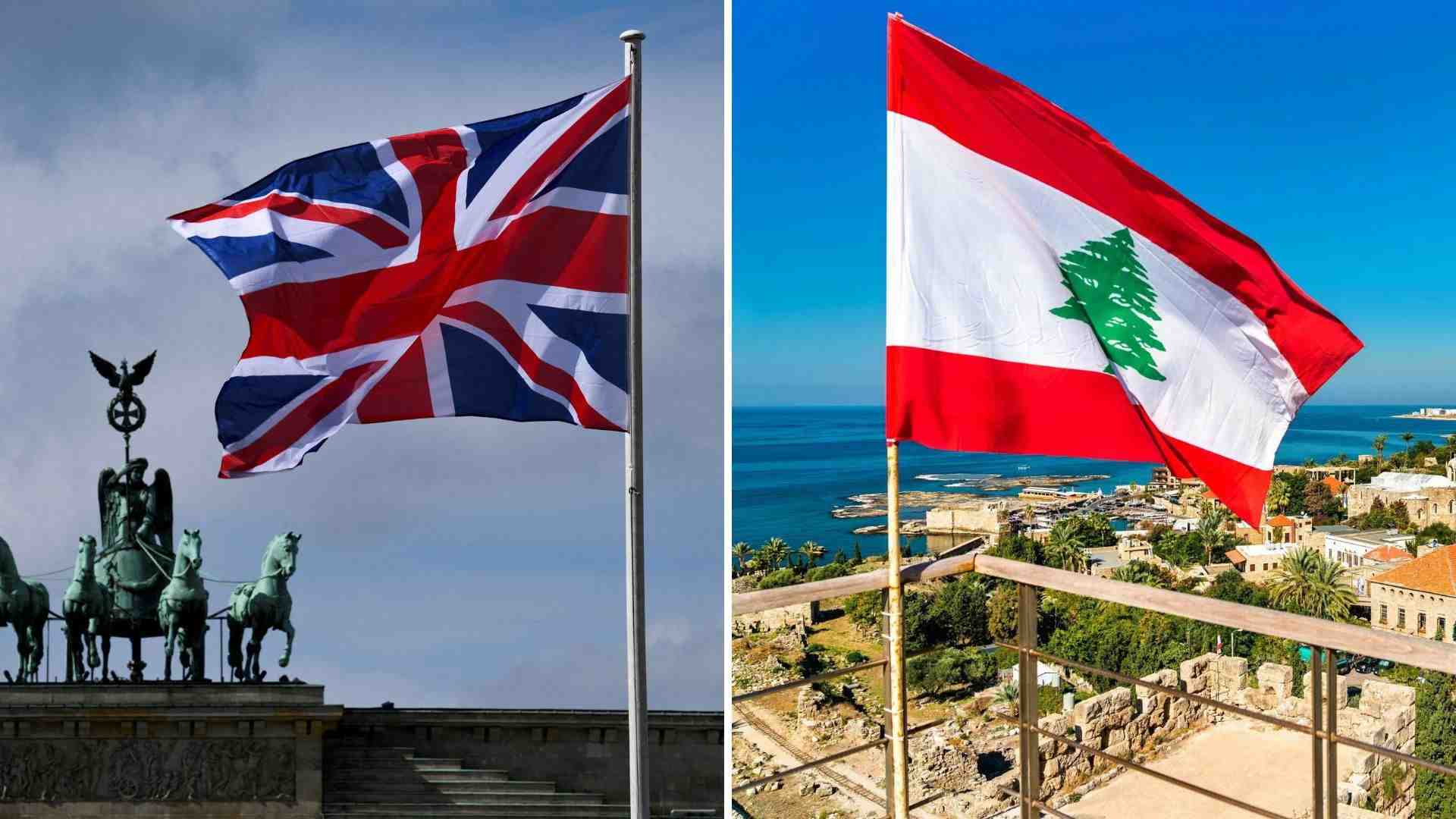 British and Lebanese flags